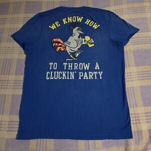 Vintage Abercrombie & Fitch Funny T Shirt Large Muscle Y2k Party Shot Chicken